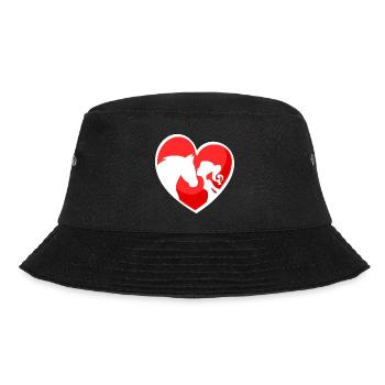 Herz Pferd Mädchen - Bucket Hat - Schwarz - Vorne - Lela (165cm)
