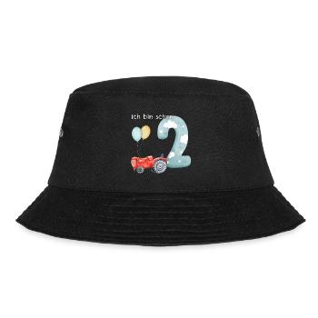 2. Geburtstag Traktor - Bucket Hat - Schwarz - Vorne - Lela (165cm)