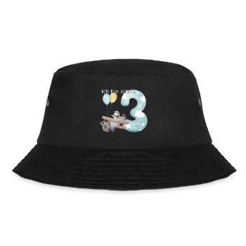 3. Geburtstag Flugzeug Pilot - Bucket Hat - Schwarz - Vorne - Lela (165cm)