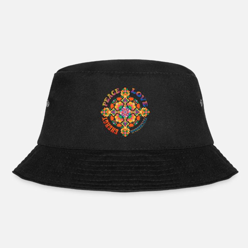 70s psychedelic - Bucket Hat - black