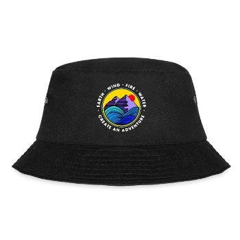 Natur Berge Wasser Sonne Illustration - Bucket Hat - Schwarz - Vorne - Lela (165cm)
