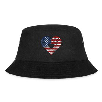 American Heart Love - Bucket Hat - Schwarz - Vorne - Lela (165cm)