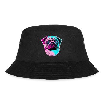 Vaporwave Pug Dog Chiot - Bob - noir - Devant - Lela (165cm)