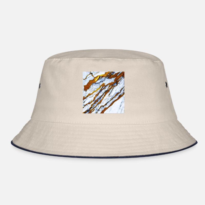 weißer Marmor trifft auf Gold Bucket Hat