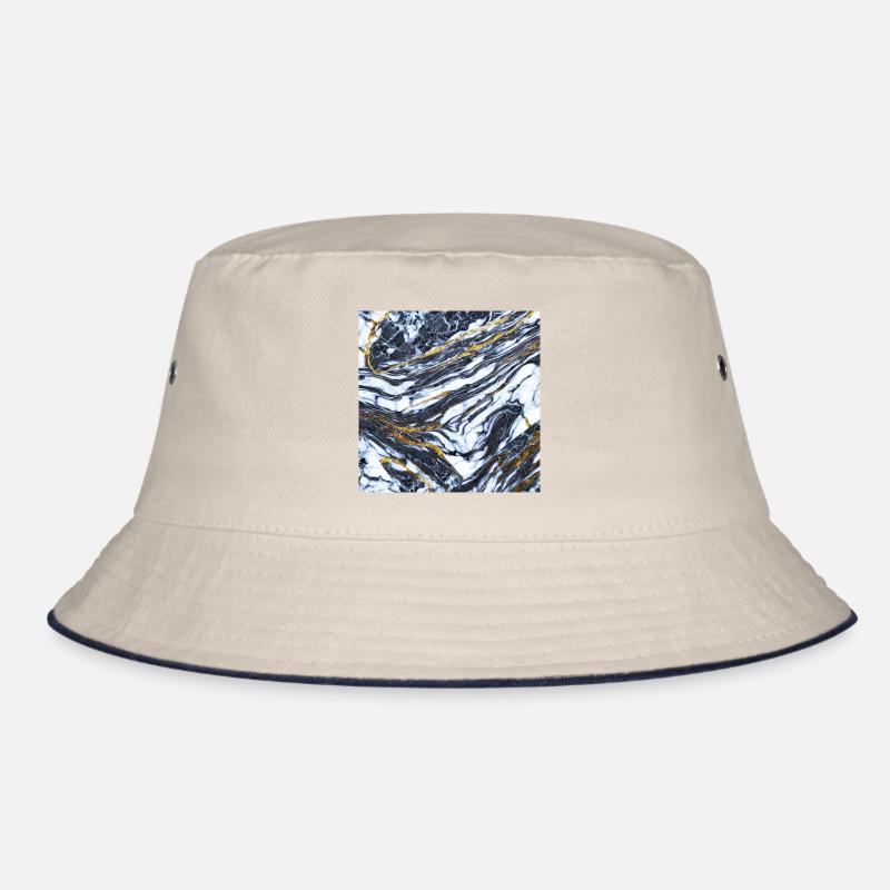 Marmor trifft auf Gold Marmorgold Textur Bucket Hat