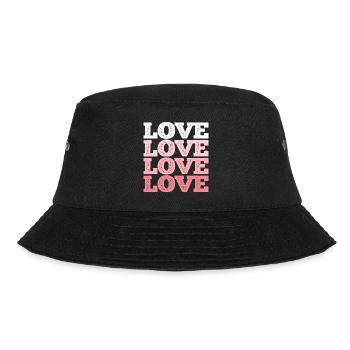 Love, Love - Valentine's Gift Man Woman - Bucket Hat - black - Front - Lela (165cm)