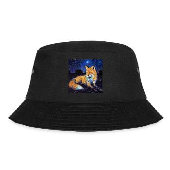 Fuchs unter einem Sternenhimmel - Bucket Hat - Schwarz - Vorne - Lela (165cm)
