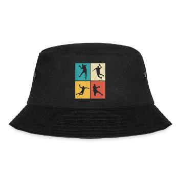 Handballer retro handball handballerin - Bucket Hat - Schwarz - Vorne - Lela (165cm)