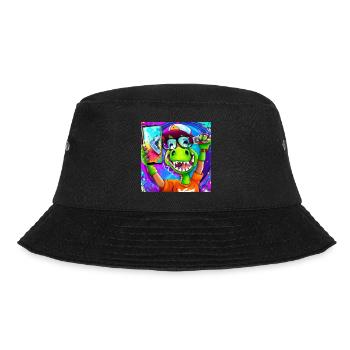 Cooler Dinosaurier macht Selfie V6 Geschenk - Bucket Hat - Schwarz - Vorne - Lela (165cm)