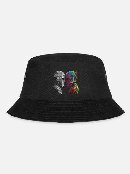 Küssende Menschen Dot Art - Love is Love - Bucket Hat - Schwarz