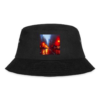 Regen Lampen - Impressionistischer Stil - Bucket Hat - Schwarz - Vorne - Lela (165cm)