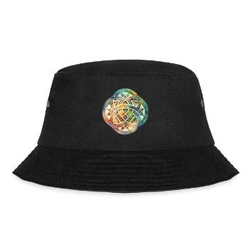 Keltischer Knoten Wasserfarben Bunt Symbol - Bucket Hat - Schwarz - Vorne - Lela (165cm)