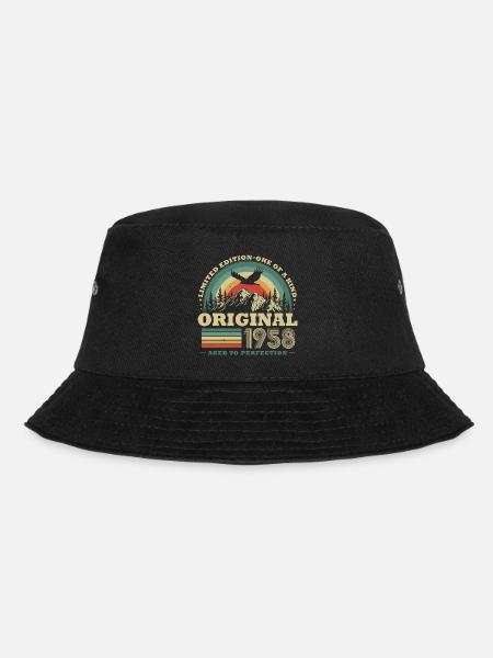 Original 1958 Jahrgang Vintage Geburtstag Retro - Bucket Hat - Schwarz