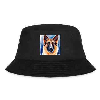 German Shepherd watercolour Portrait - Bucket Hat - black - Front - Lela (165cm)