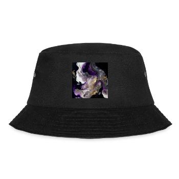 Lila und Gold Farbe Wirbelmuster - Bucket Hat - Schwarz - Vorne - Lela (165cm)