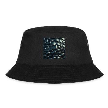 Black Cobblestone Metallic Textured Pattern - Bucket Hat - black - Front - Lela (165cm)