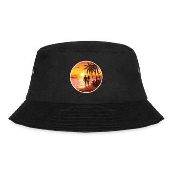 Sunset Beach Romantic Couple - Bucket Hat - black - Front - Lela (165cm)