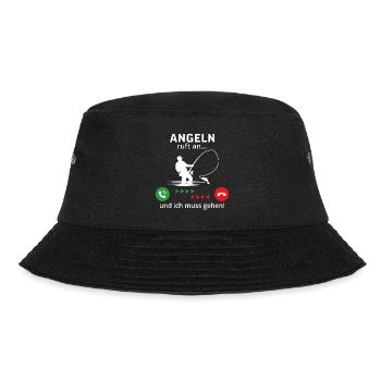 angeln ruft an und ich muss gehen - Bucket Hat - Schwarz - Vorne - Lela (165cm)