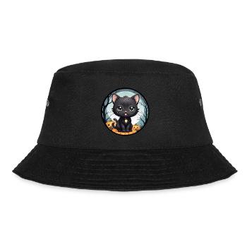 Halloween - Black Cat Full Moon Pumpkins - Bucket Hat - black - Front - Lela (165cm)