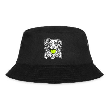 Australian Shepherd Ball Ball Junkie Dogs Wilsigns - Bucket Hat - black - Front - Lela (165cm)