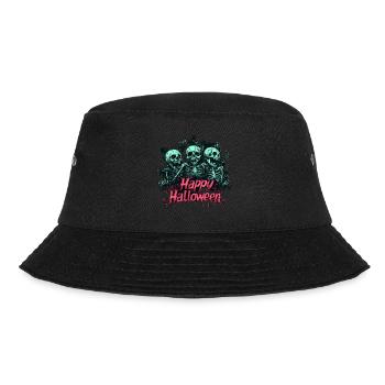 Gruselige Skelette, pink "Happy Halloween" - Bucket Hat - Schwarz - Vorne - Lela (165cm)