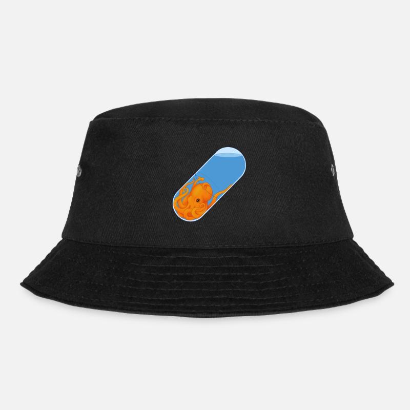 Krakenpille - Bucket Hat - Schwarz
