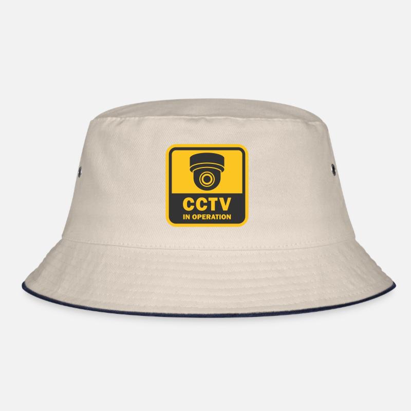 Security cameras in use symbol icon. Fixed CCTV ca Bucket Hat