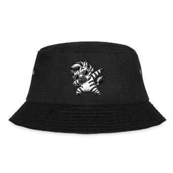 Cooles Zebra Dab Cartoon mit Sonnenbrille - Bucket Hat - Schwarz - Vorne - Lela (165cm)