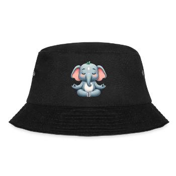 Buddhistische Elefanten Yoga Entspannung  - Bucket Hat - Schwarz - Vorne - Lela (165cm)
