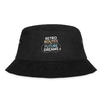 Retro Routes Future Dreams Compass Map - Bucket Hat - black - Front - Lela (165cm)