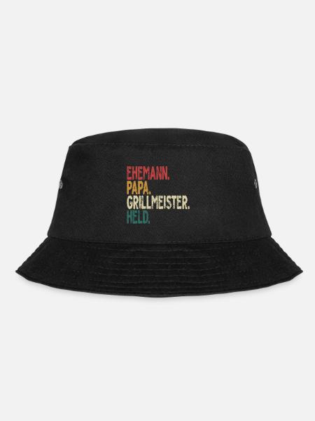 Ehemann Papa Grillmeister Held Geschenk - Bucket Hat - Schwarz