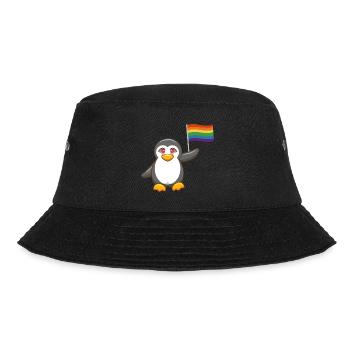 Regenbogen Flagge Gay Pride Month Pinguin LGBT - Bucket Hat - Schwarz - Vorne - Lela (165cm)