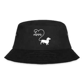 i love Dackel - Bucket Hat - Schwarz - Vorne - Lela (165cm)