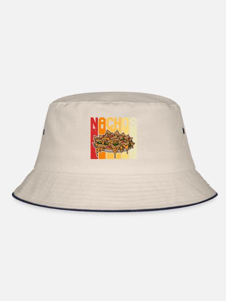 Nachos Jalapenos Cheese Mexico Mexican cuisine - Bucket Hat - Natur/Navy - Vorne