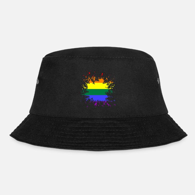 LGBTQ, Regenbogen, Pride, Splash - Bucket Hat - Schwarz