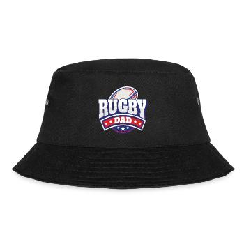 Vater Rugby-Spieler Geschenk Papa Rugby-Unterstützer - Bucket Hat - Schwarz - Vorne - Lela (165cm)