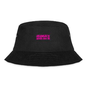 ich stehe auf Gegensätze - Bucket Hat - Schwarz - Vorne - Lela (165cm)
