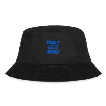 ich verwirre gerne Menschen - Bucket Hat - Schwarz - Vorne - Lela (165cm)