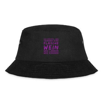 ich möchte dich kennenlernen - Bucket Hat - Schwarz - Vorne - Lela (165cm)