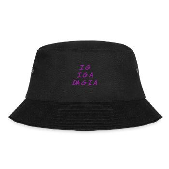 ich muss auch los - Bucket Hat - Schwarz - Vorne - Lela (165cm)