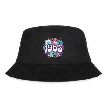 Retro Groovy Year 1965 Women 60 Year Old Birthday - Bucket Hat - black - Front - Lela (165cm)