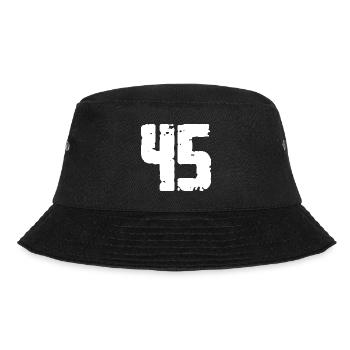 45 Zahl Vintage - Bucket Hat - Schwarz - Vorne - Lela (165cm)