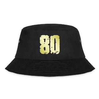 80 Zahl Vintage - Bucket Hat - Schwarz - Vorne - Lela (165cm)
