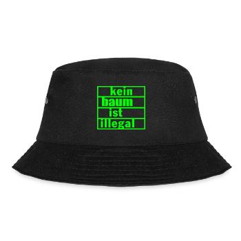 Kein baum ist illegal - Bucket Hat - Schwarz - Vorne - Lela (165cm)