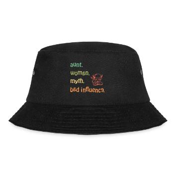 amazed. Woman. myth. Bad Influence - Retro - Bucket Hat - black - Front - Lela (165cm)