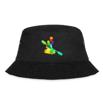 Canoe Polo Rowing Rainbow Colors Polygon Sports - Bucket Hat - black - Front - Lela (165cm)