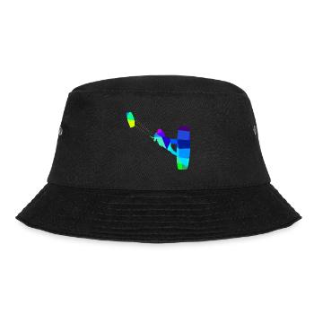 Kite Surfing Rainbow Colors Polygon Sport - Bucket Hat - black - Front - Lela (165cm)