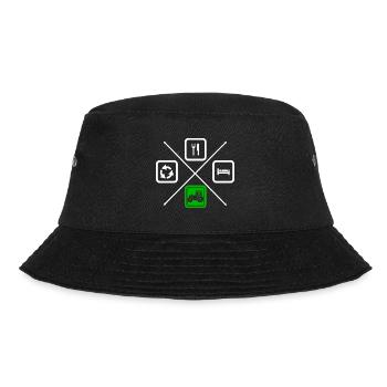 Life Cycle of a Farmer,Tractor,Farmer - Bucket Hat - black - Front - Lela (165cm)