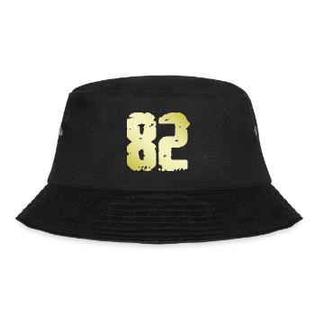 82 Zahl Vintage - Bucket Hat - Schwarz - Vorne - Lela (165cm)