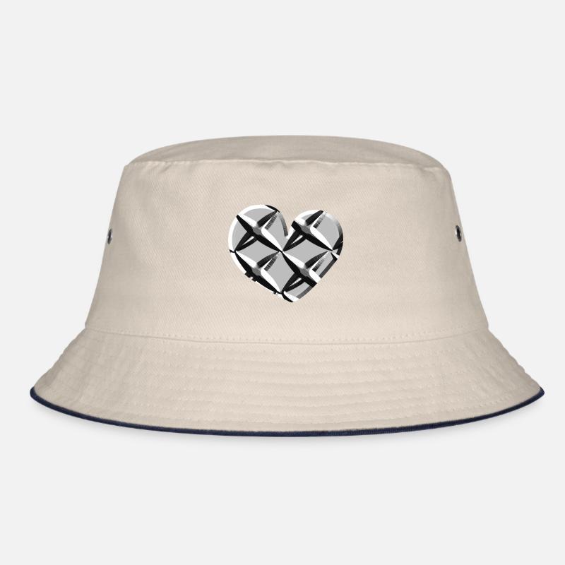 graues herz netz muster gefangen Bucket Hat